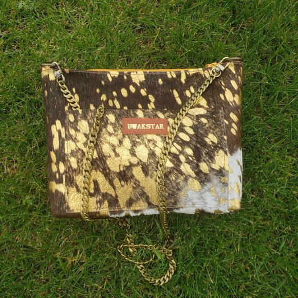 Uwakstar Crossbody bag for woman, messenger bag, leather bag, Cowhide acid wash - Picture 4 of 4